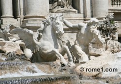 le char du dieu Océan de la fontaine de Trevi à Rome