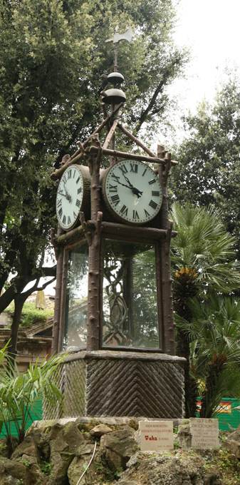 Horloges à eau des jardins du Pincio à Rome