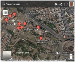 Carte du forum romain de Rome